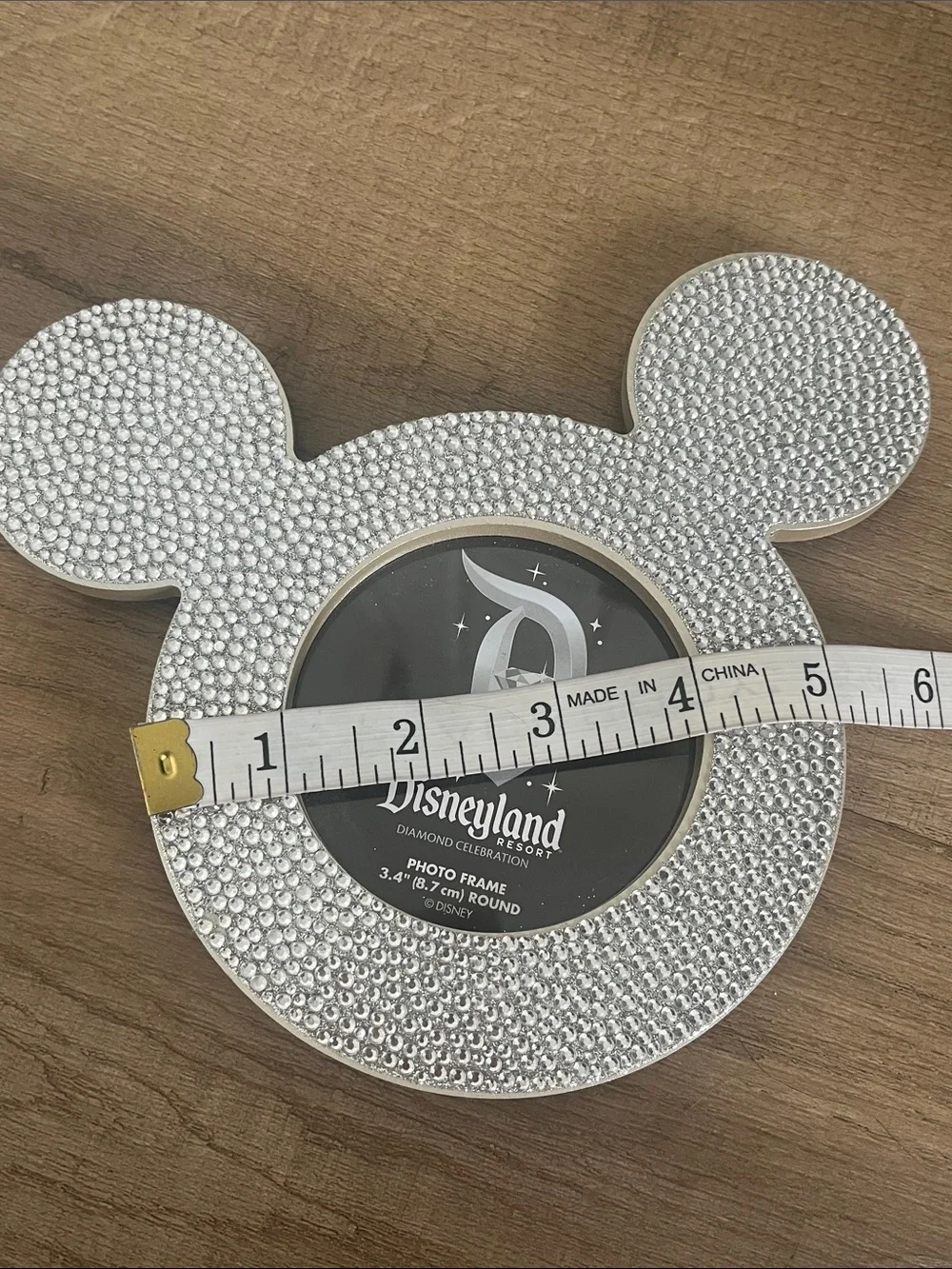 Disneyland Rhinestone Silver Mickey Ear Photo Frame Travel Souvenir Cute Gift